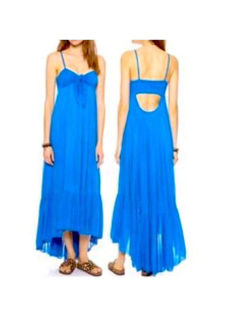 FREE PEOPLE Vibrant Blue 
Totally Tubular Mosaic Maxi Dress 
Size Small